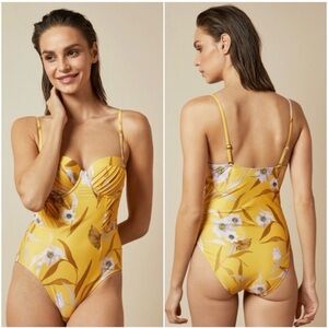 Ted Baker Rossetti Cabana Balconette Swim yellow floral removable straps